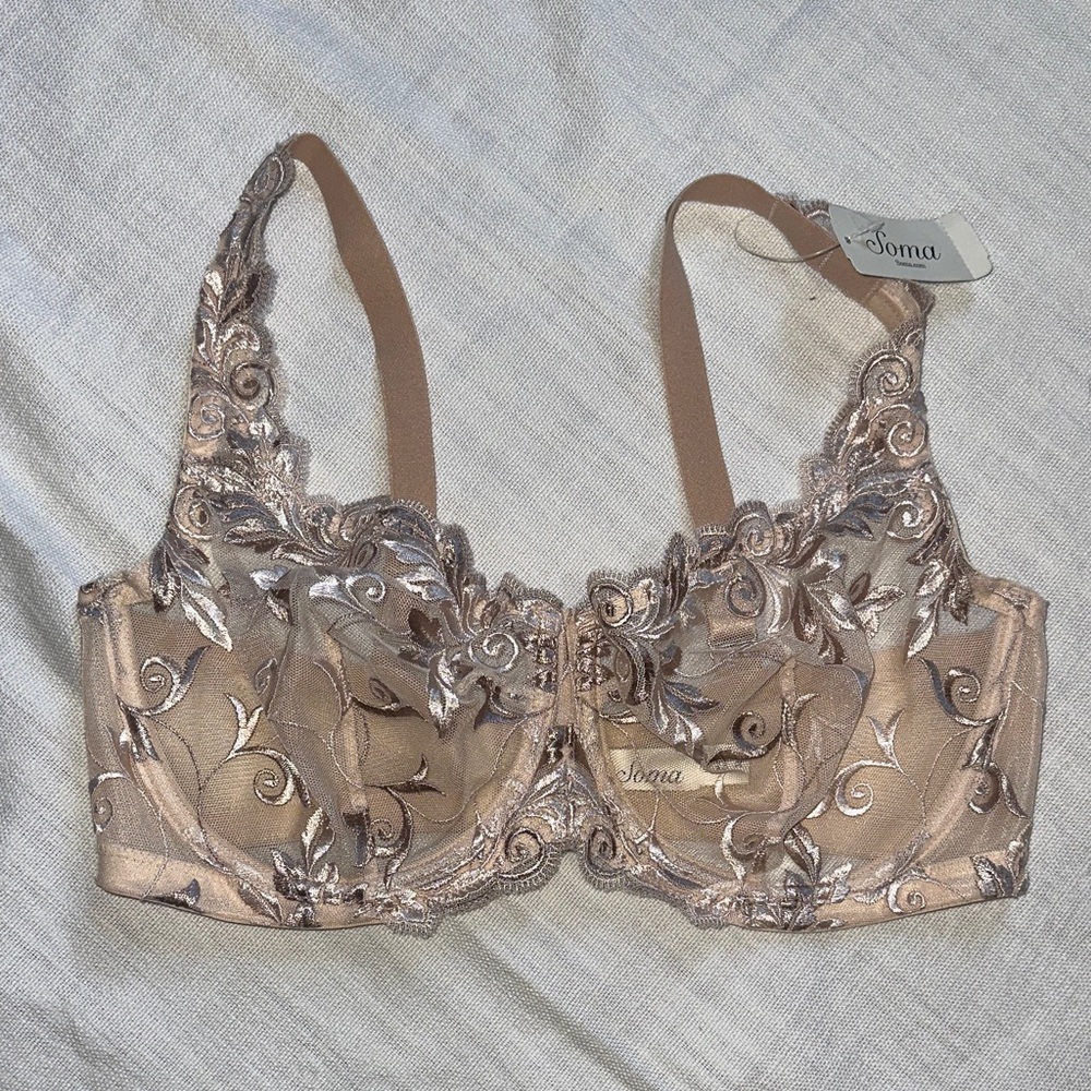 Soma Women's Embroidered Lace Bra - Light Nude